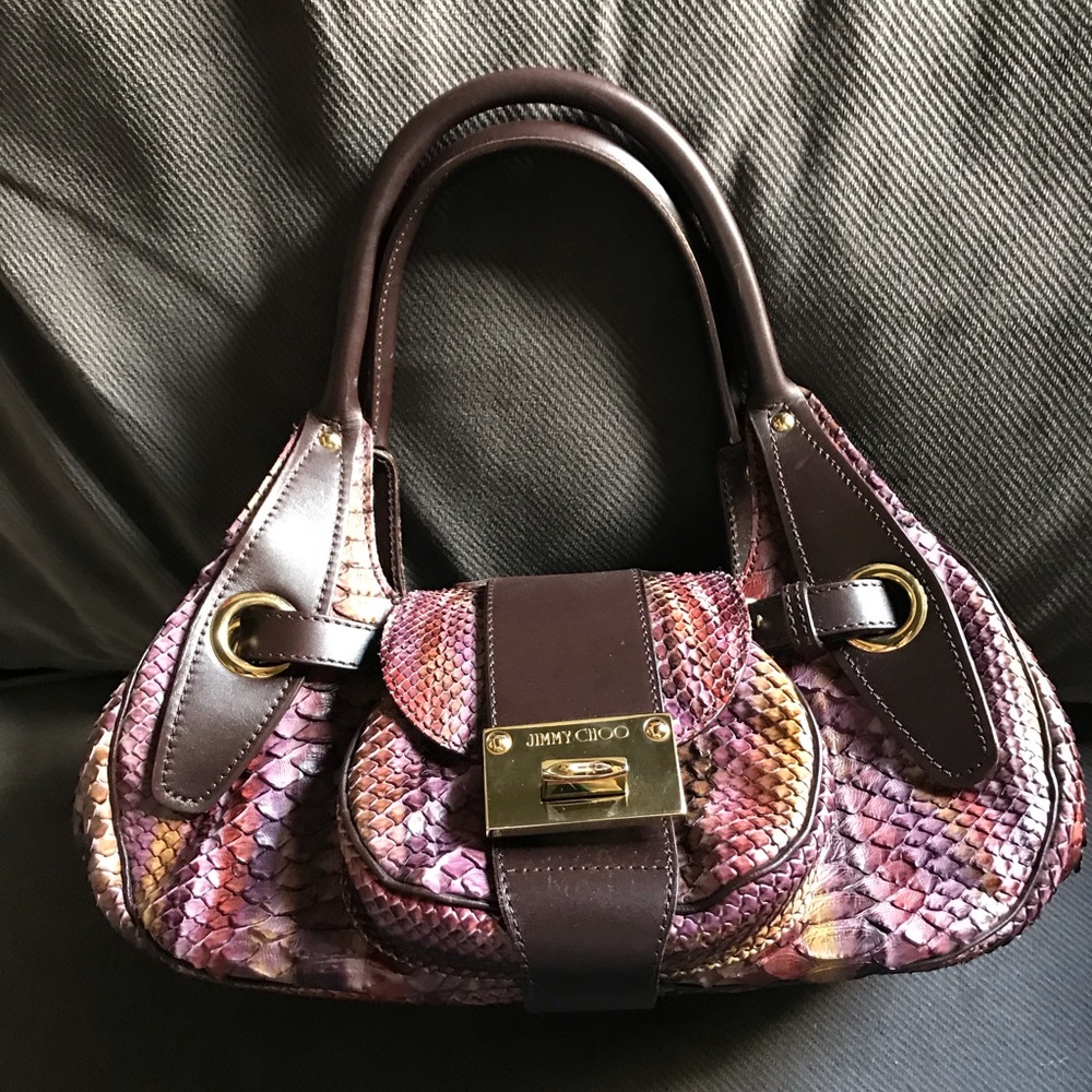 Jimmy Choo Rhona Snakeskin & Calfskin leather bag